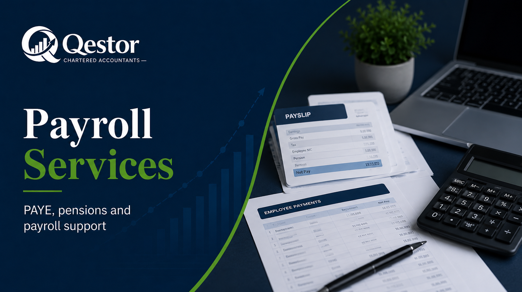 Employer payroll processing with PAYE and pension auto enrolment